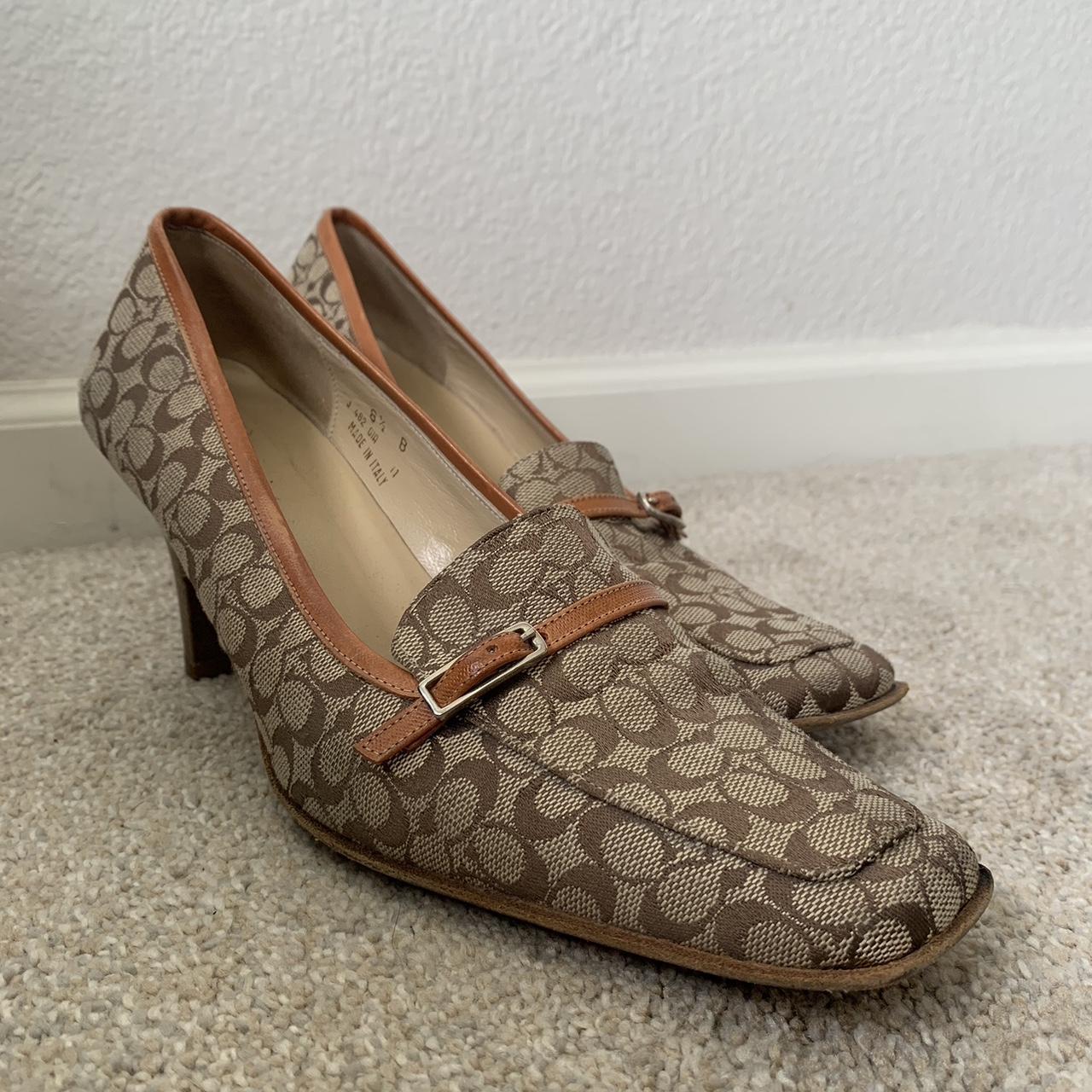 Square toe coach loafers Size 8.5 In great... - Depop