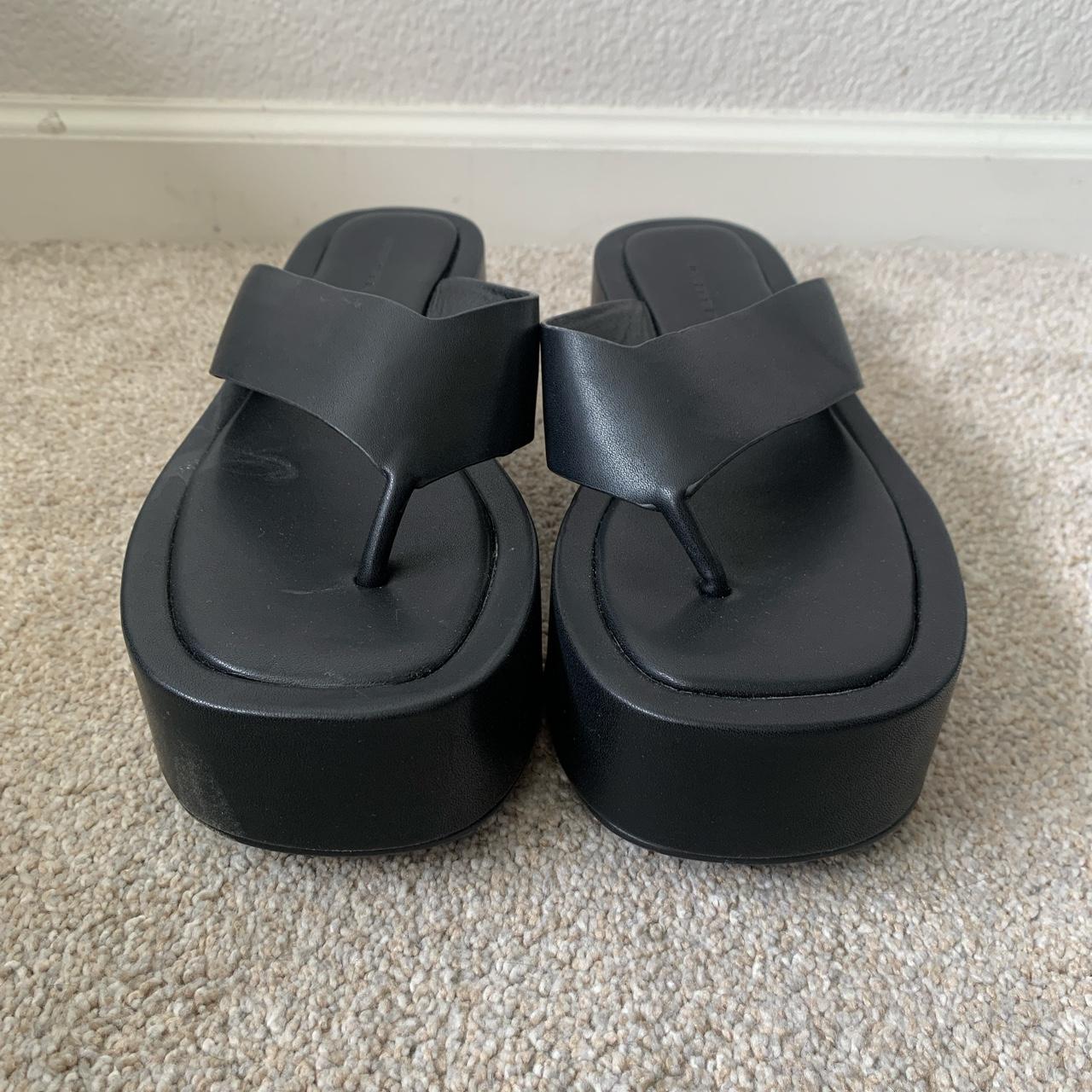 Princess Polly Women's Black Sandals | Depop