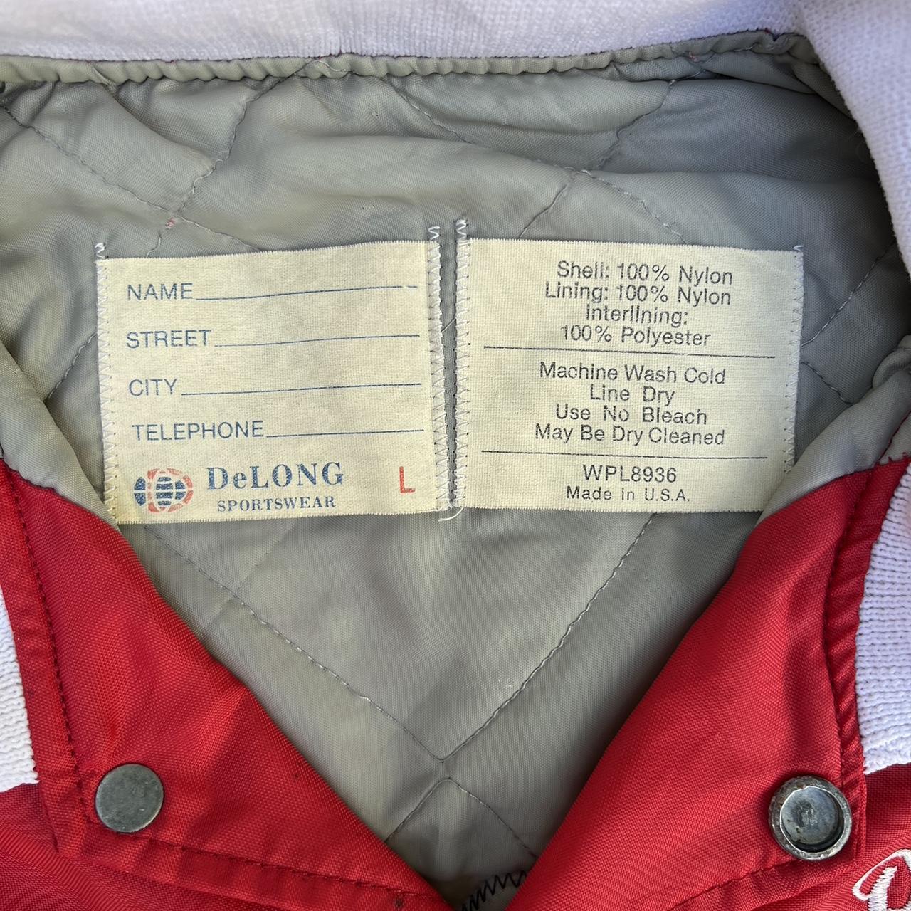 70s/80s Delong Sportwear Nylon Varsity Jacket... - Depop