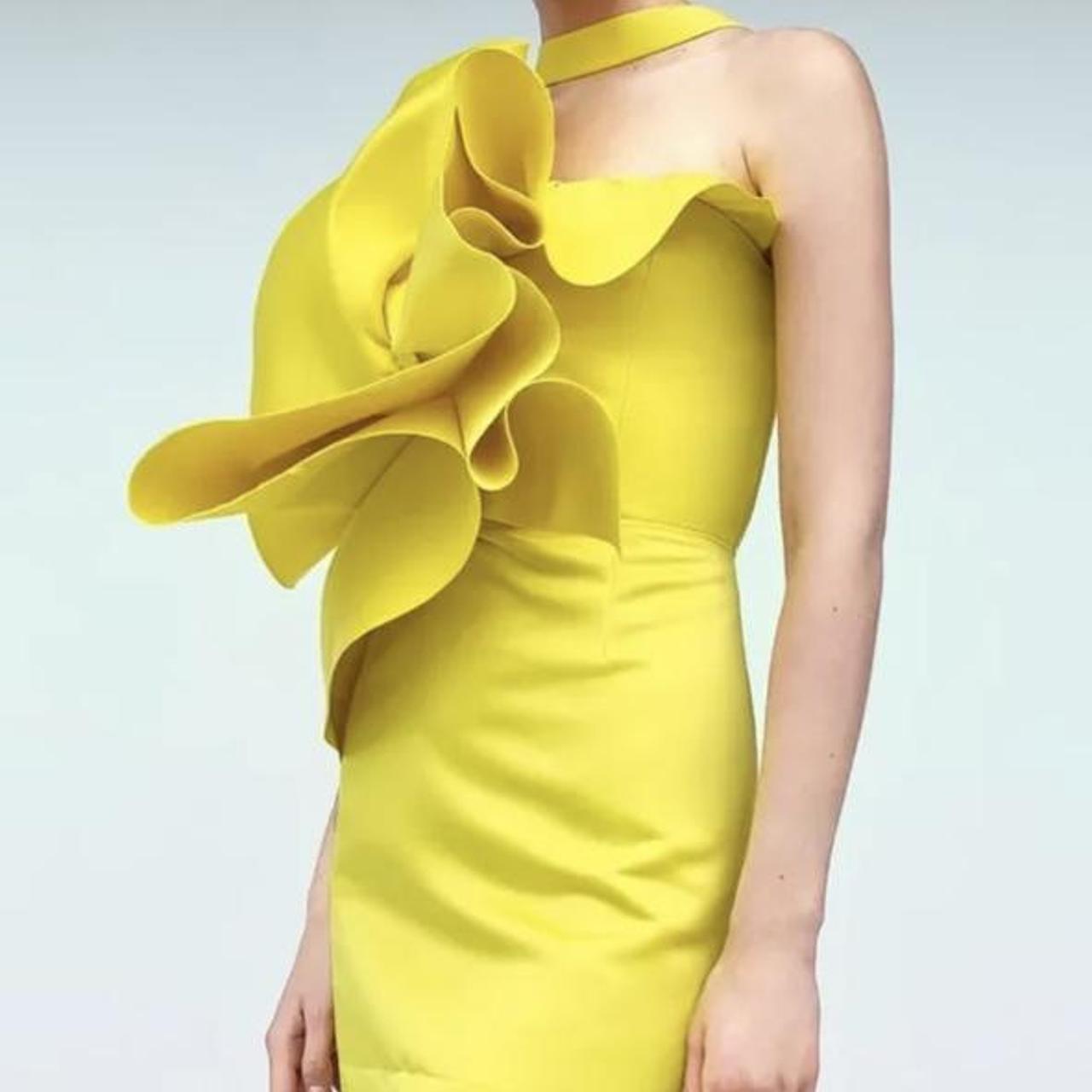 Yellow limited edition Zara dress Zara Yellow flower... Depop