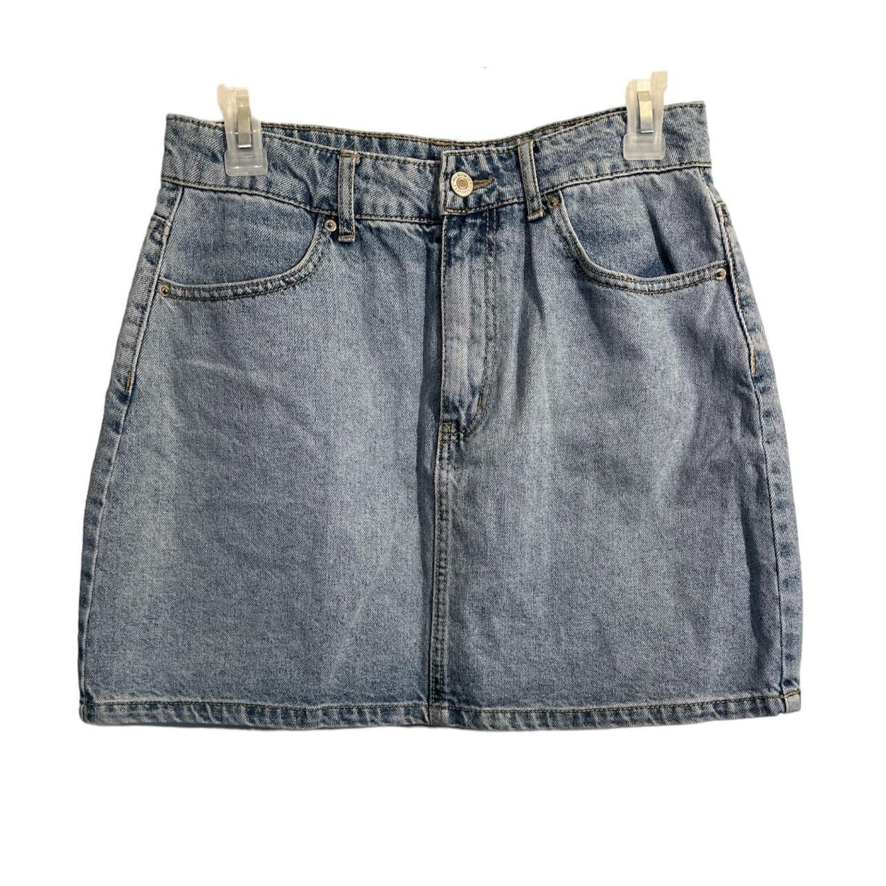 Forever 21 Denim Jean Mini Skirt Size Large Waist... - Depop