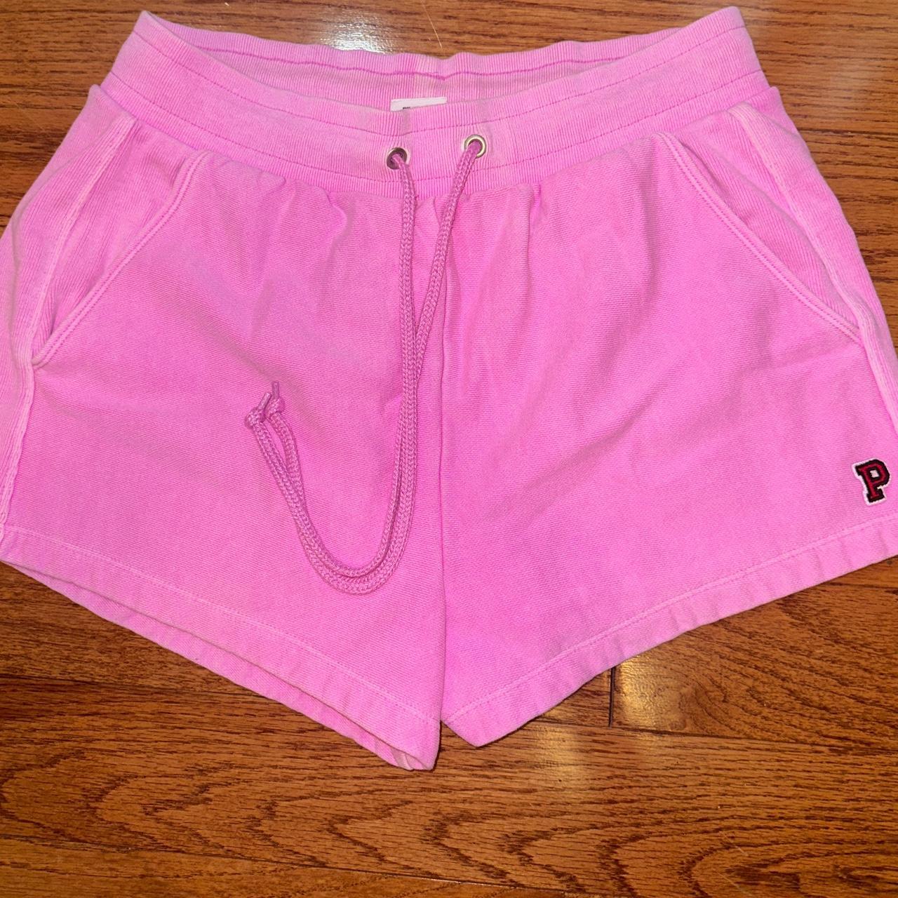 victoria’s secret pink shorts with “P” logo patch.... Depop
