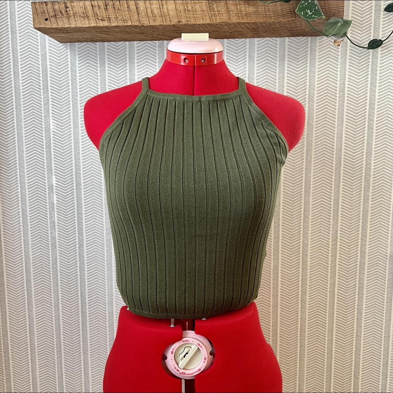 H&M Knit Green Highneck Tank size S Great... Depop