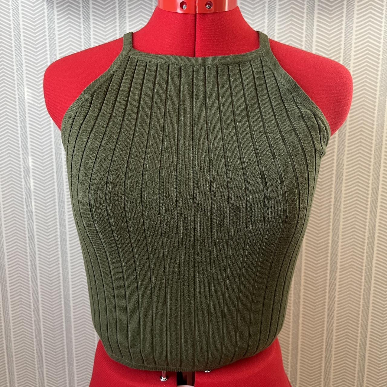 H&M Knit Green Highneck Tank size S Great... Depop