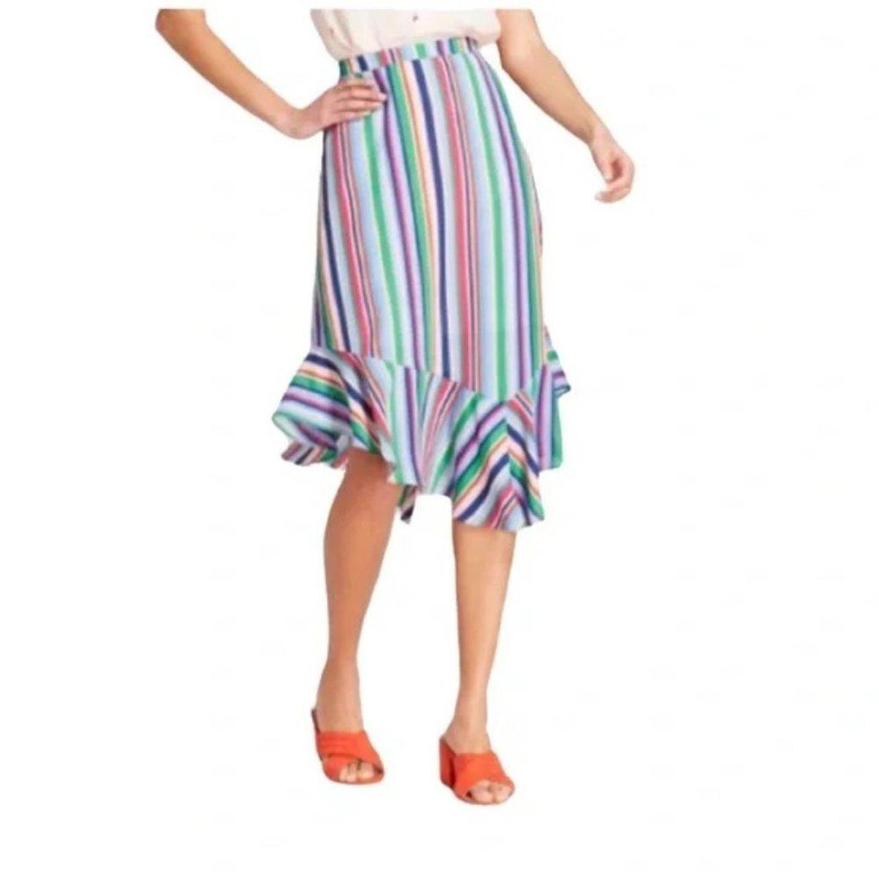 A New Day Rainbow Multi Colored Stripe Midi Depop