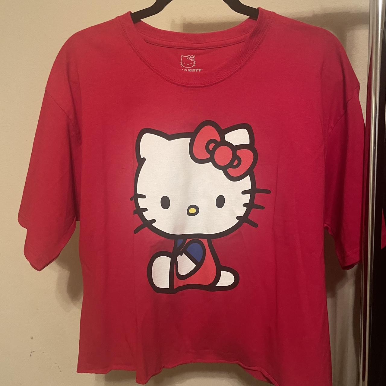 L hello kitty crop top t shirt never depop