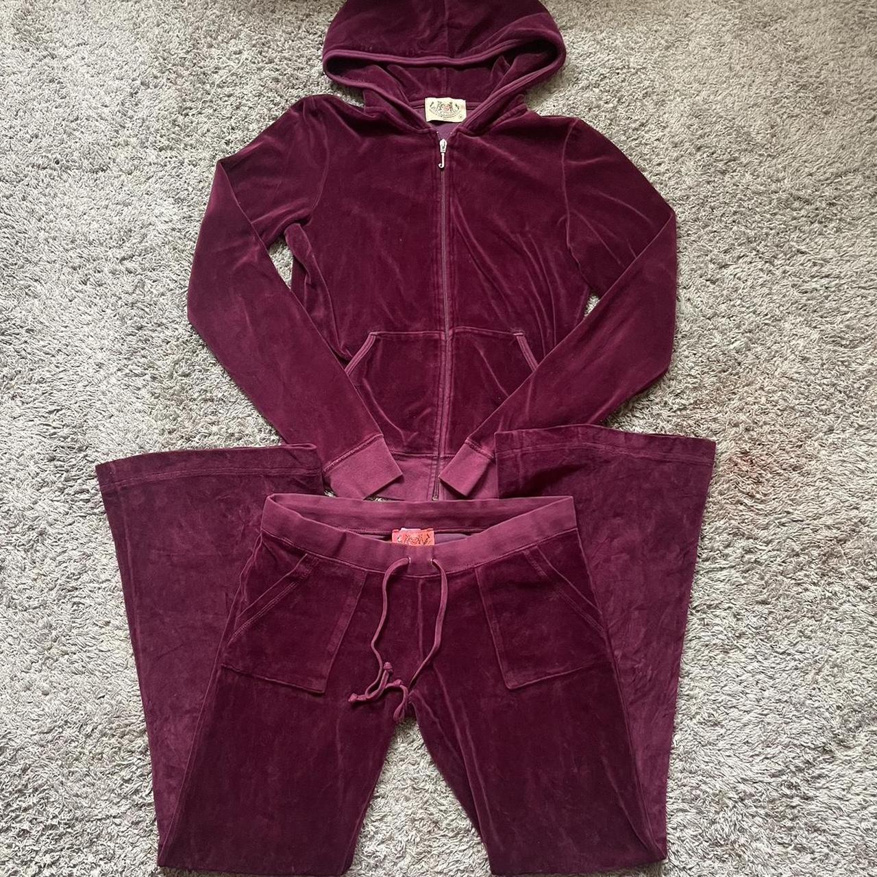 Reclaimed Vintage Inspired Tracksuit in Purple Velvet