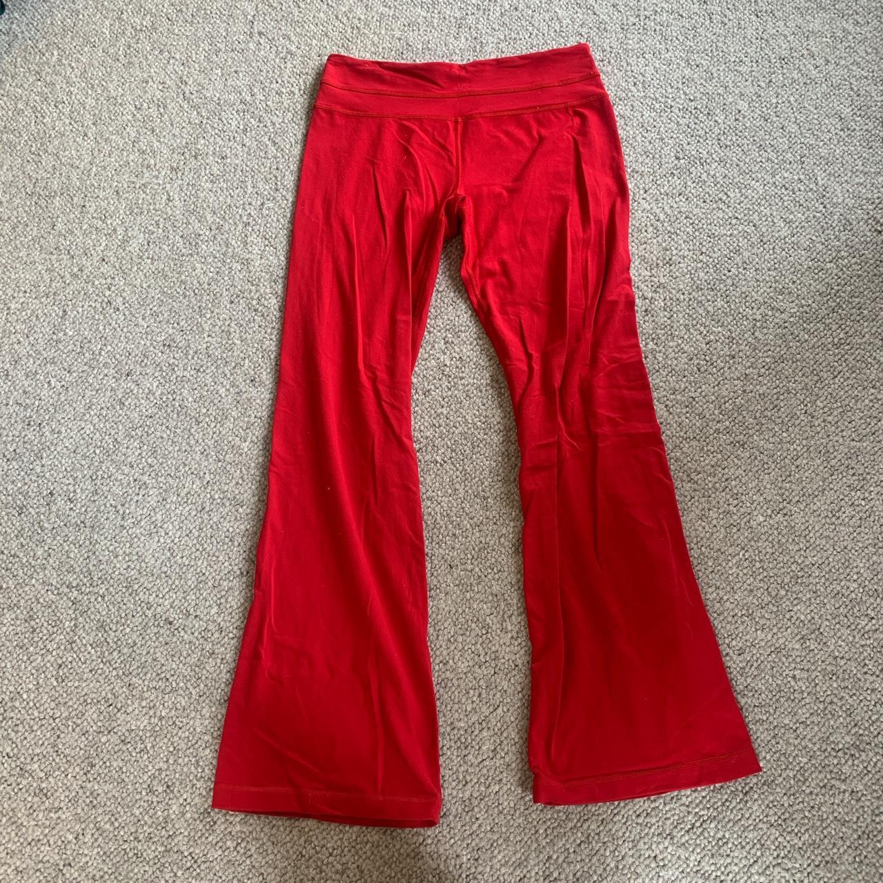 Red low rise flare Lululemon leggings No tag but... - Depop