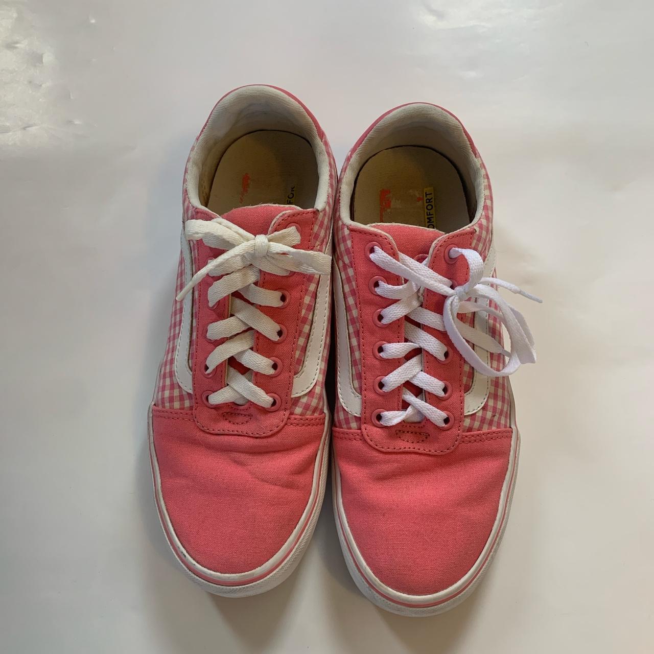 Vans pink checkered sneakers Deluxe comfort shoe... - Depop