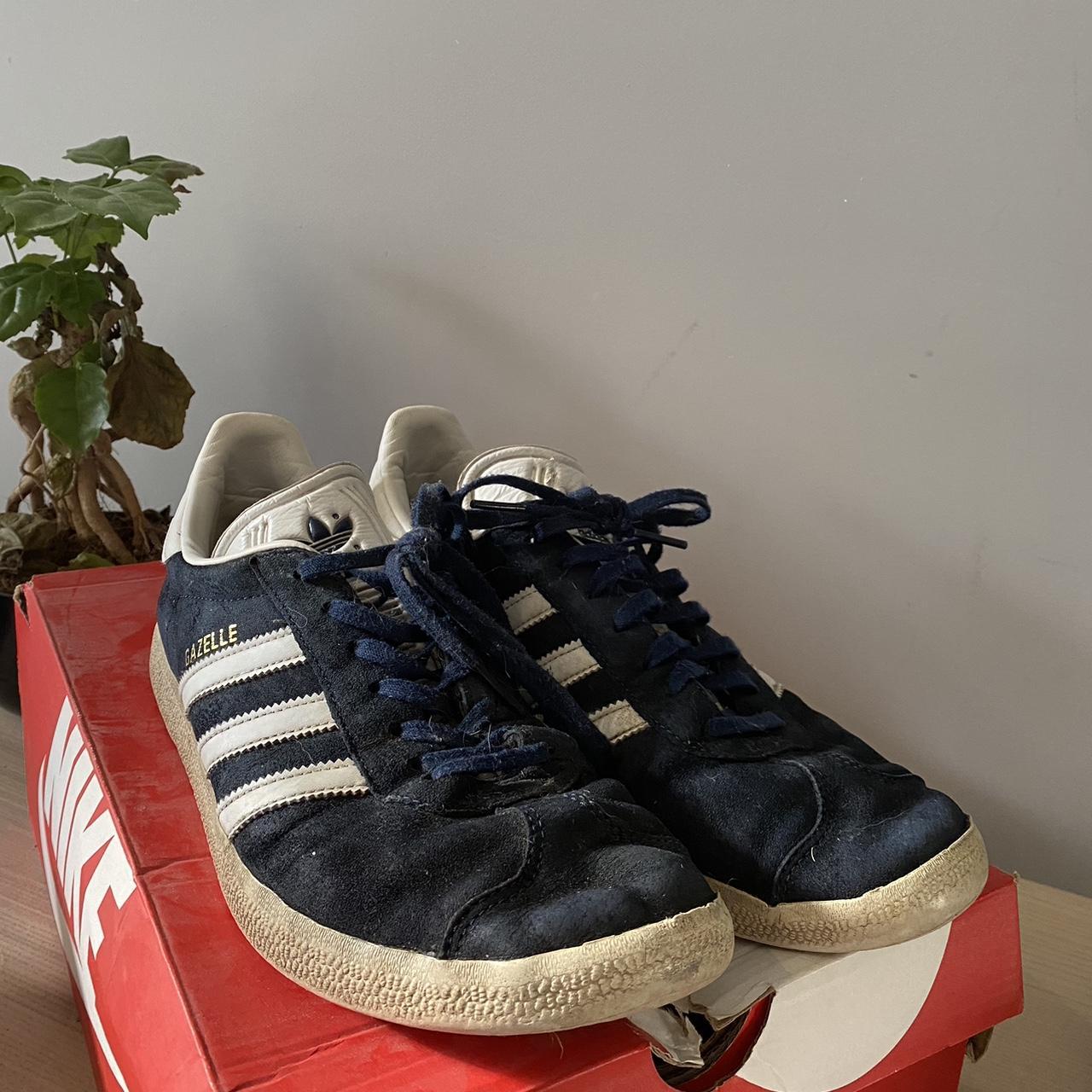 Adidas gazelles Navy colour way Size-... - Depop