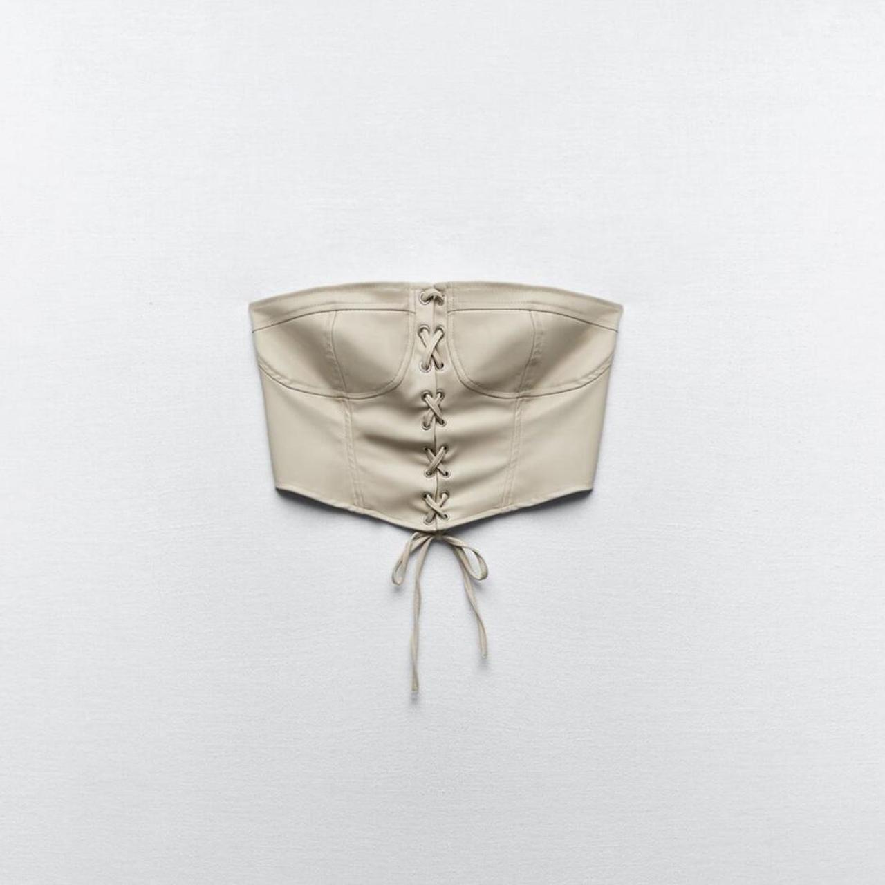 Zara leather corset top zara corsettop Depop