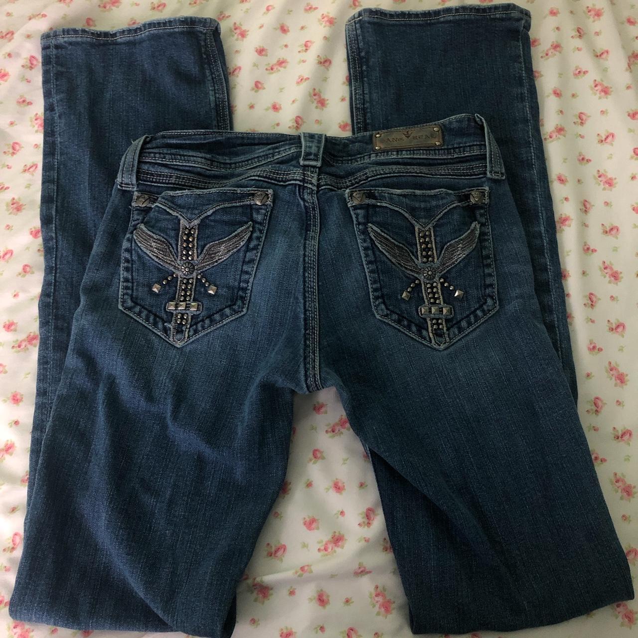 Cute sang real jeans Lily rose depp Ed Hardy ... - Depop