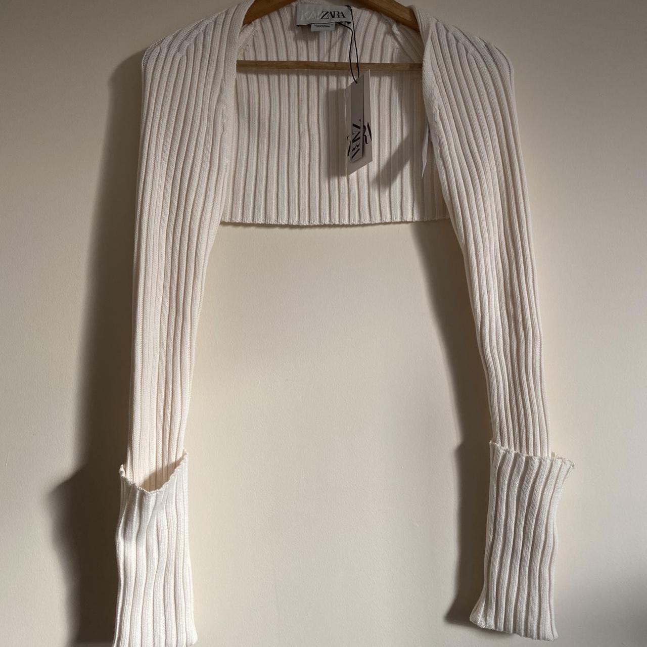 Kaia x Zara ribbed arm warmers Ecru size S... Depop