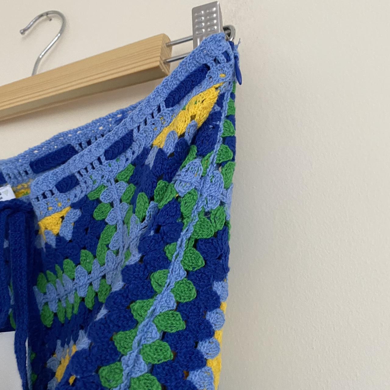 Zara crochet shorts Blues/yellow Size S Brand new... Depop