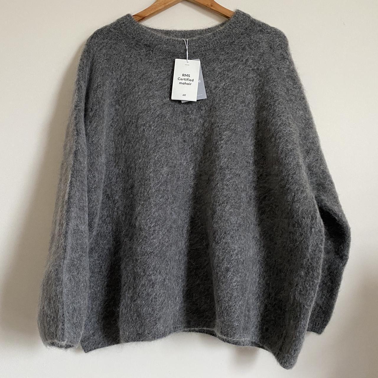 H&m Mohair-blend Jumper Grey Size S And M Available - Depop