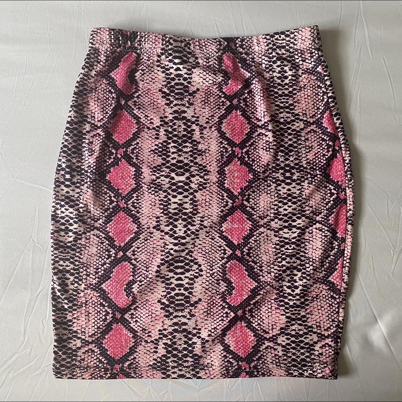 Pink snakeskin mini clearance skirt