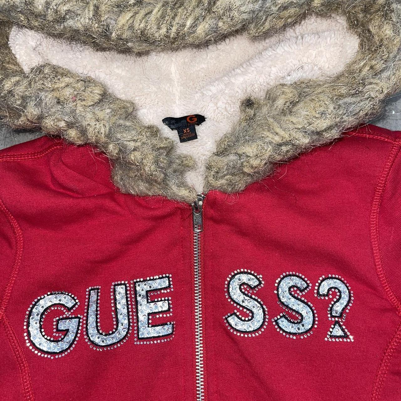 Y2K Furry Guess Zip UP Size XS        - Depop