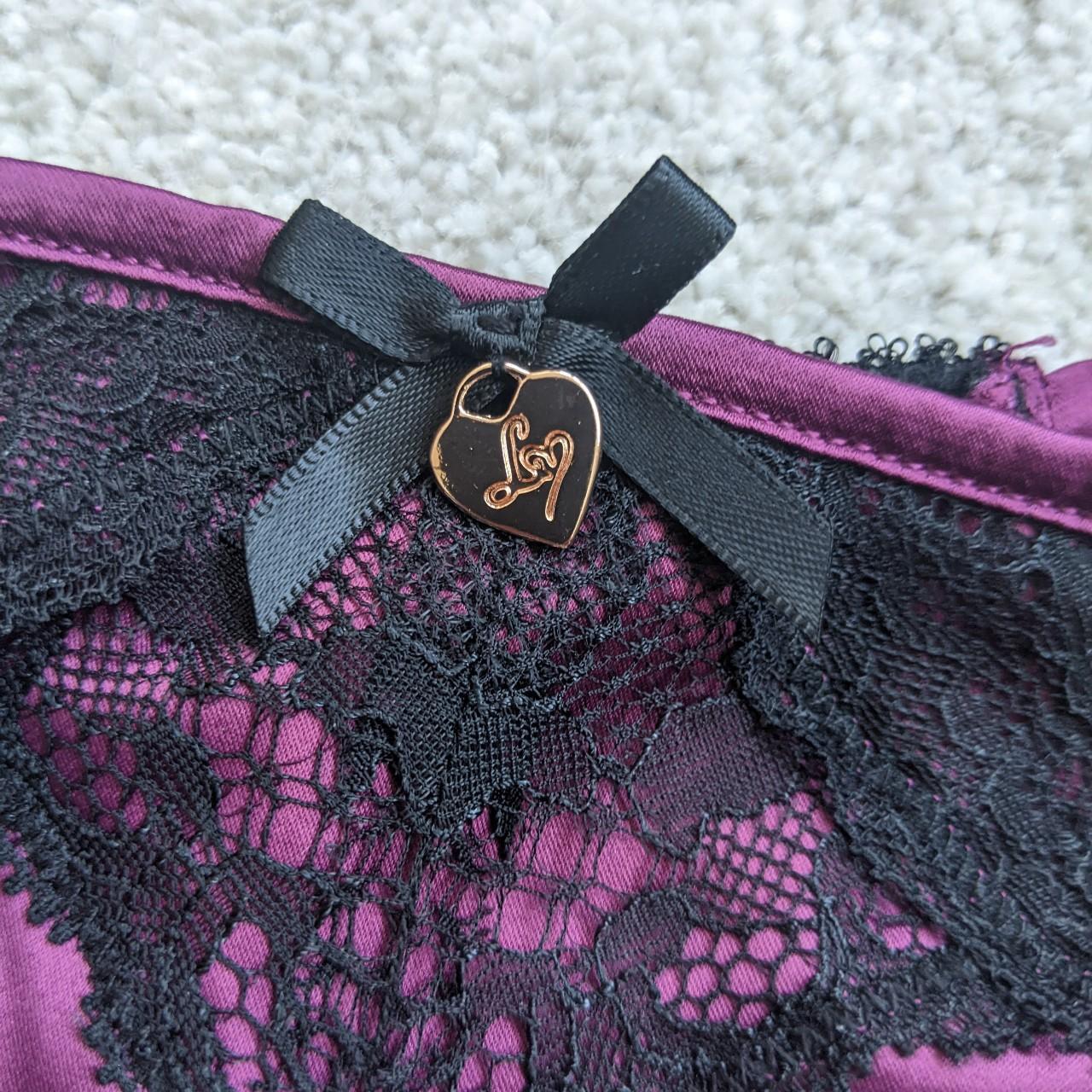Lipsy lingerie set Dark purple satin with matching... Depop