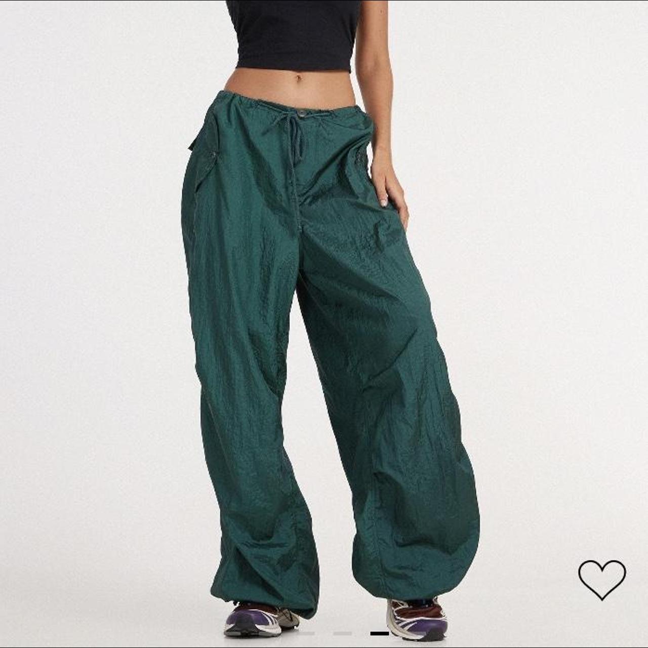 Motel rocks parachute pants bottle green Great... - Depop