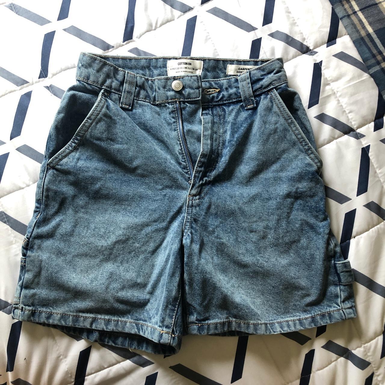 Cotton on carpenter denim shorts. Light blue with... Depop