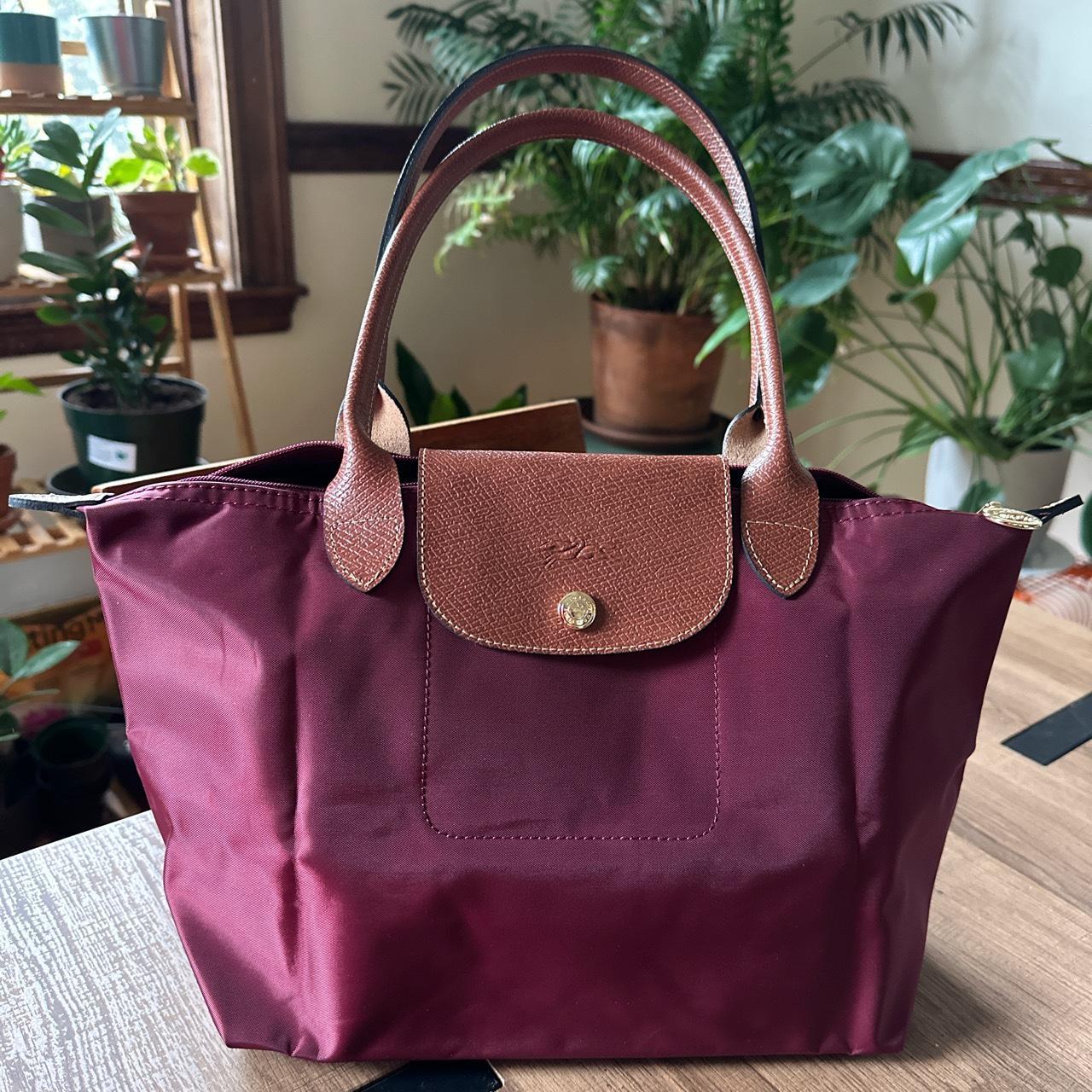 Longchamp Le Pliage Tote In Burgundy Medium Size Depop 1468