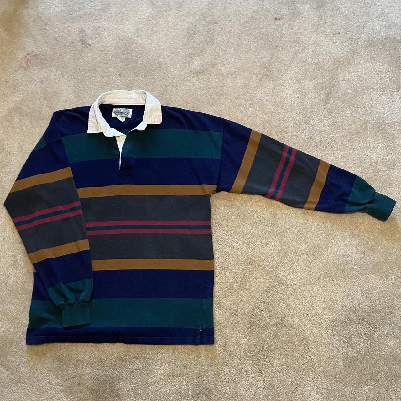 Britches Great Outdoors Stripe Rugby Polo In good... - Depop