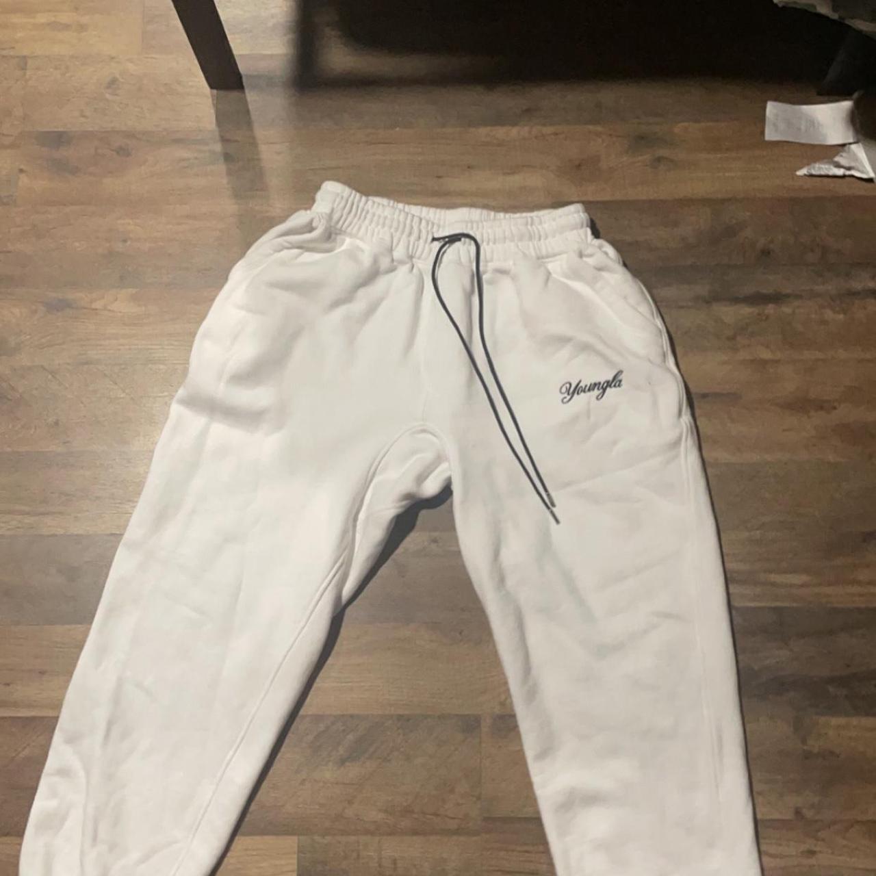 White youngla sweatpants White Xl Only wore a few times - Depop