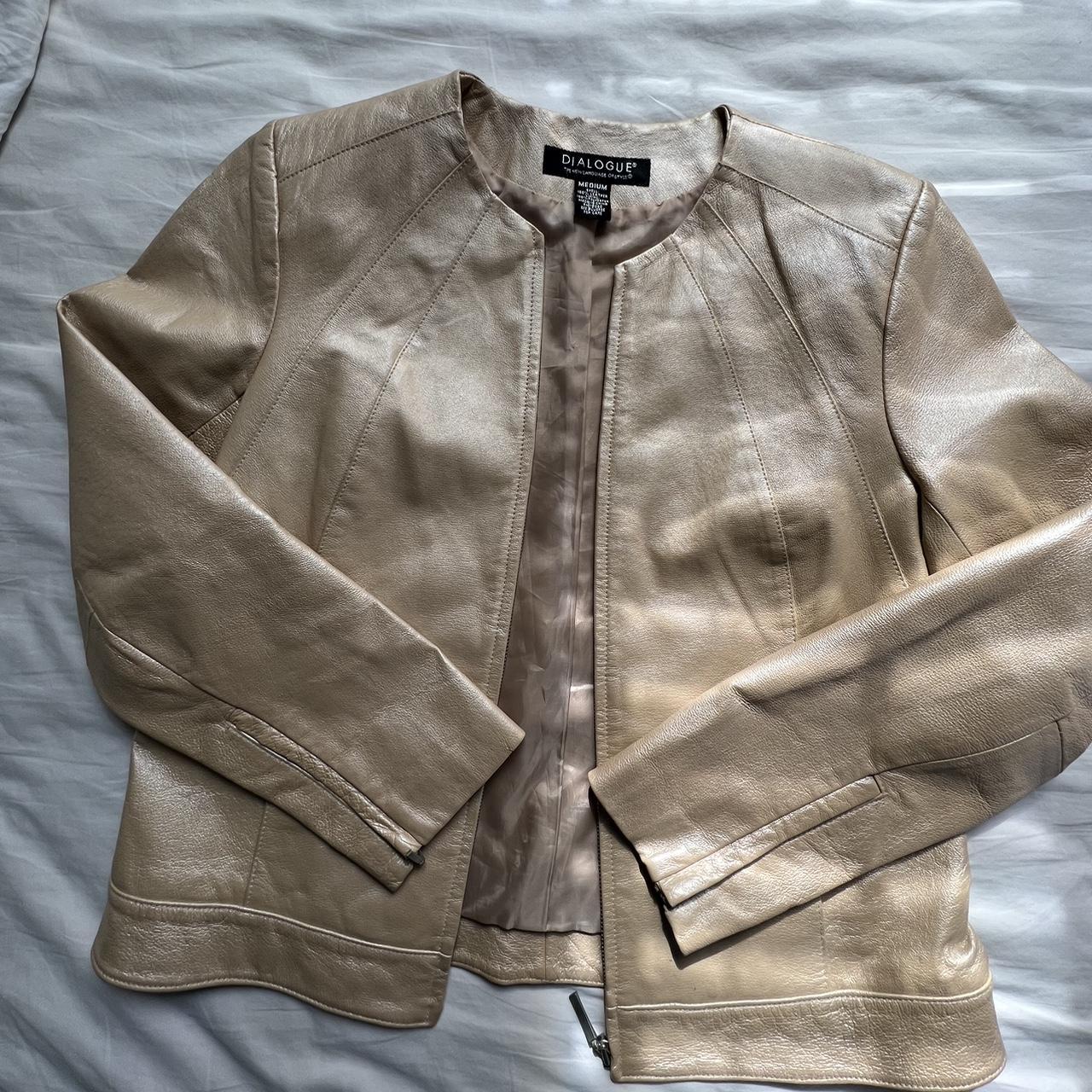 💛SUPA cute DIALOGUE leather jacket 💛size: M... - Depop