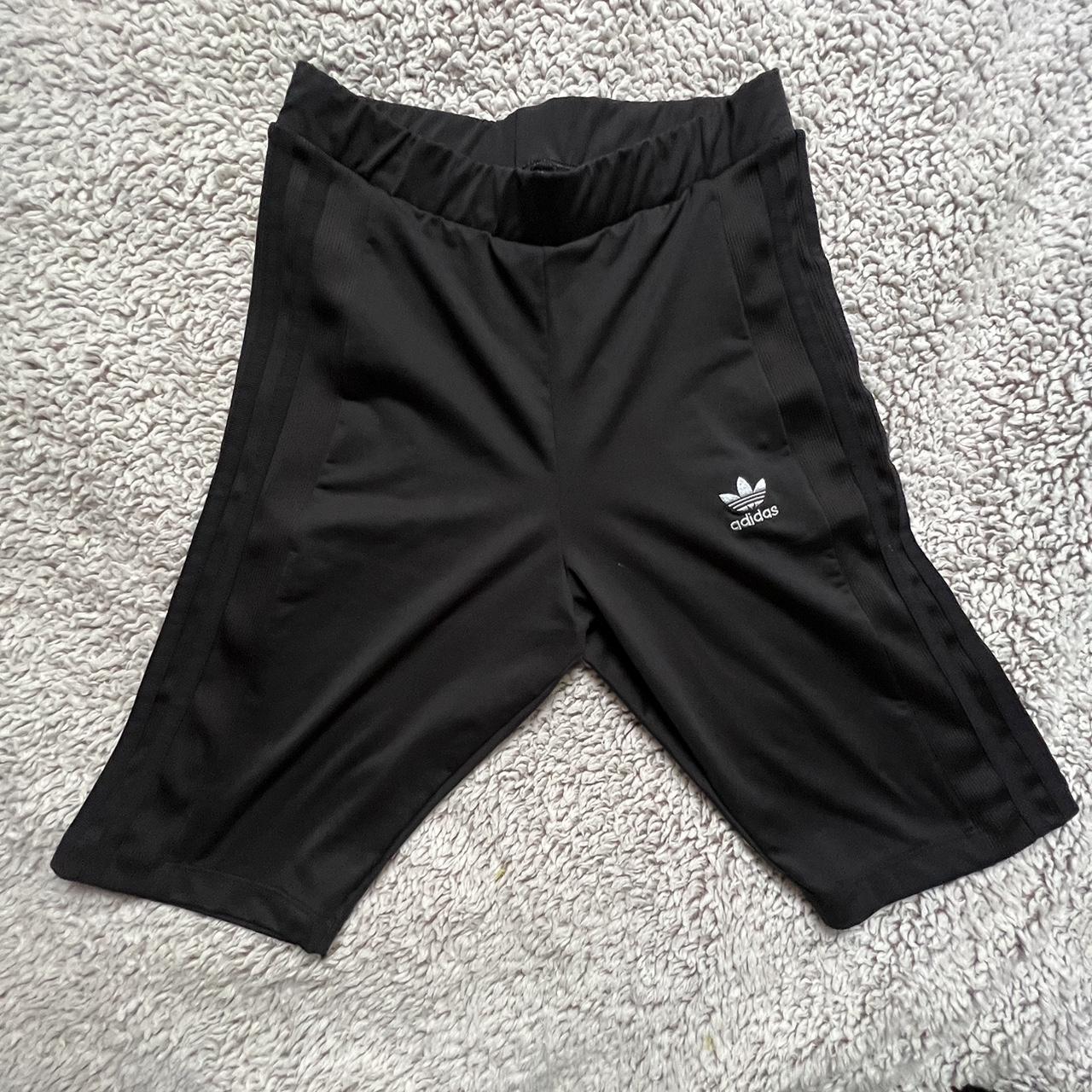 Adidas Originals Black athletic shorts with white - Depop