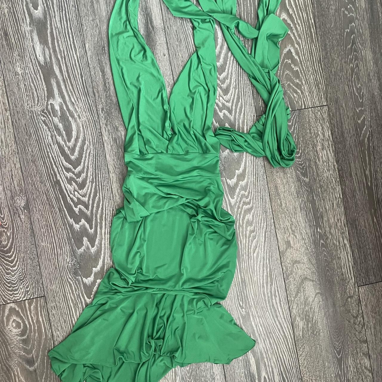 Jeffrey boutique custom green midi dress Size 4... Depop