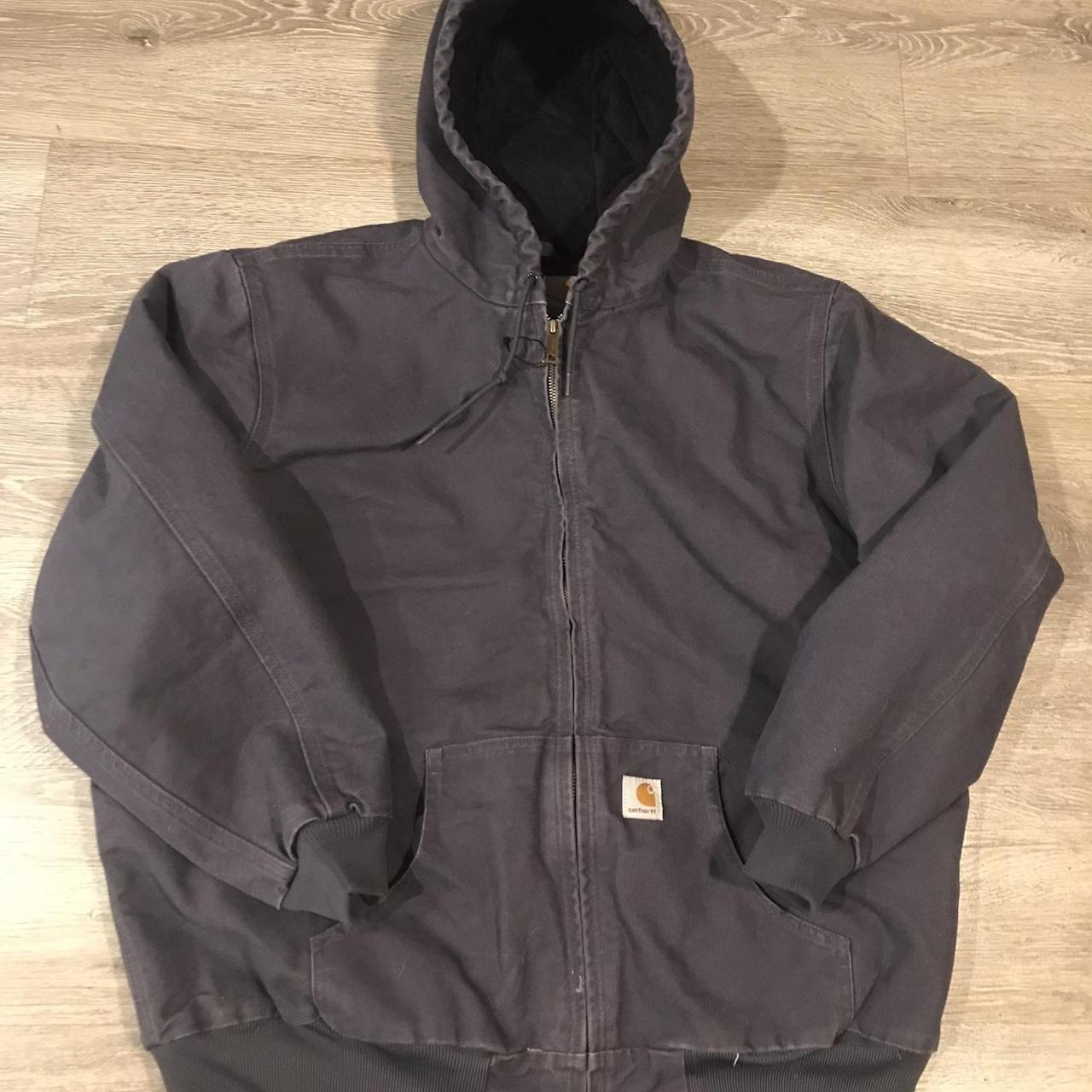 Vintage Carhartt jacket navy blue •Size 2Xl... - Depop