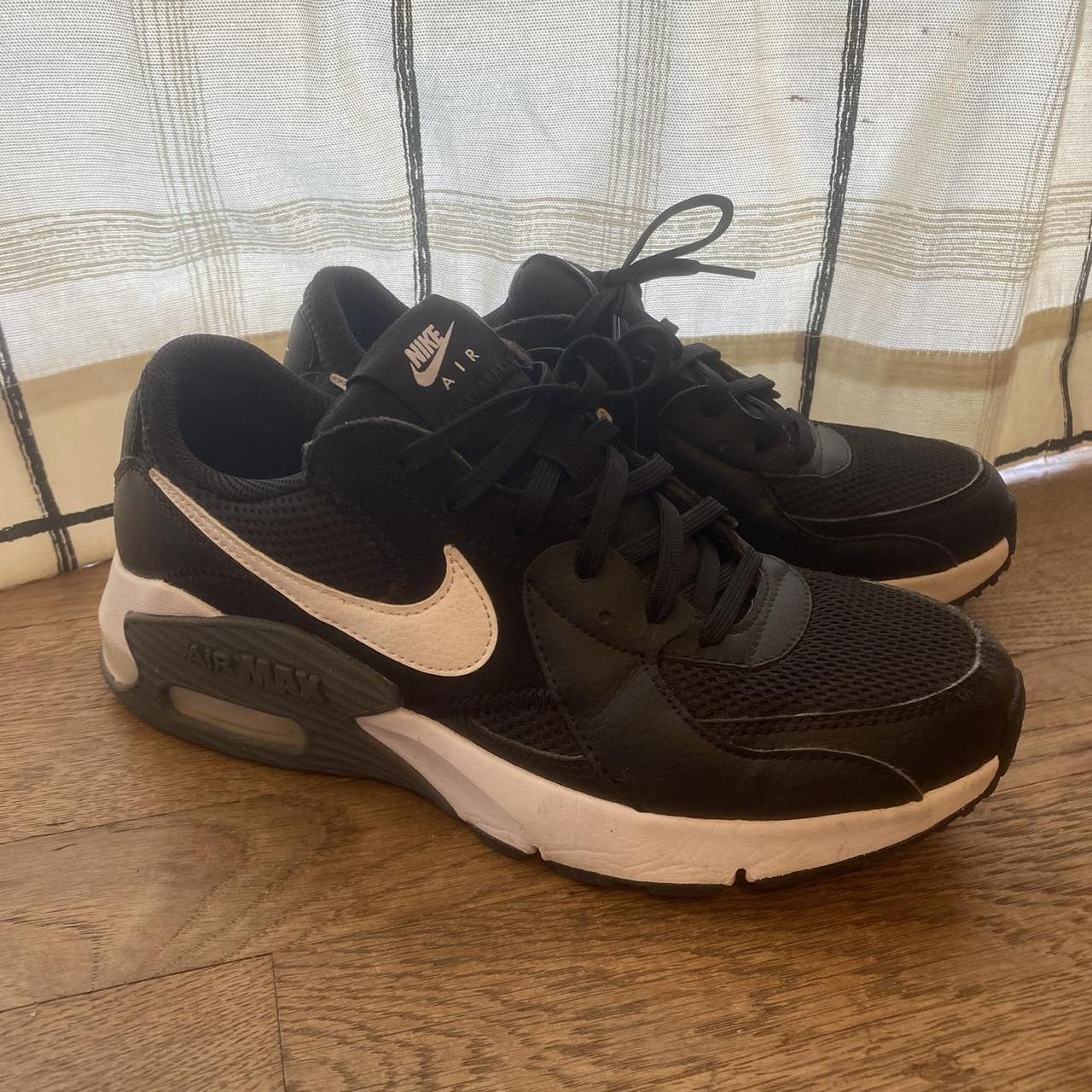 Nike air max, black and white chunky sneakers.... - Depop