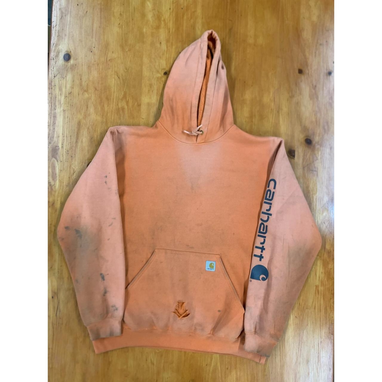 Carhartt Men's Orange Hoodie Depop