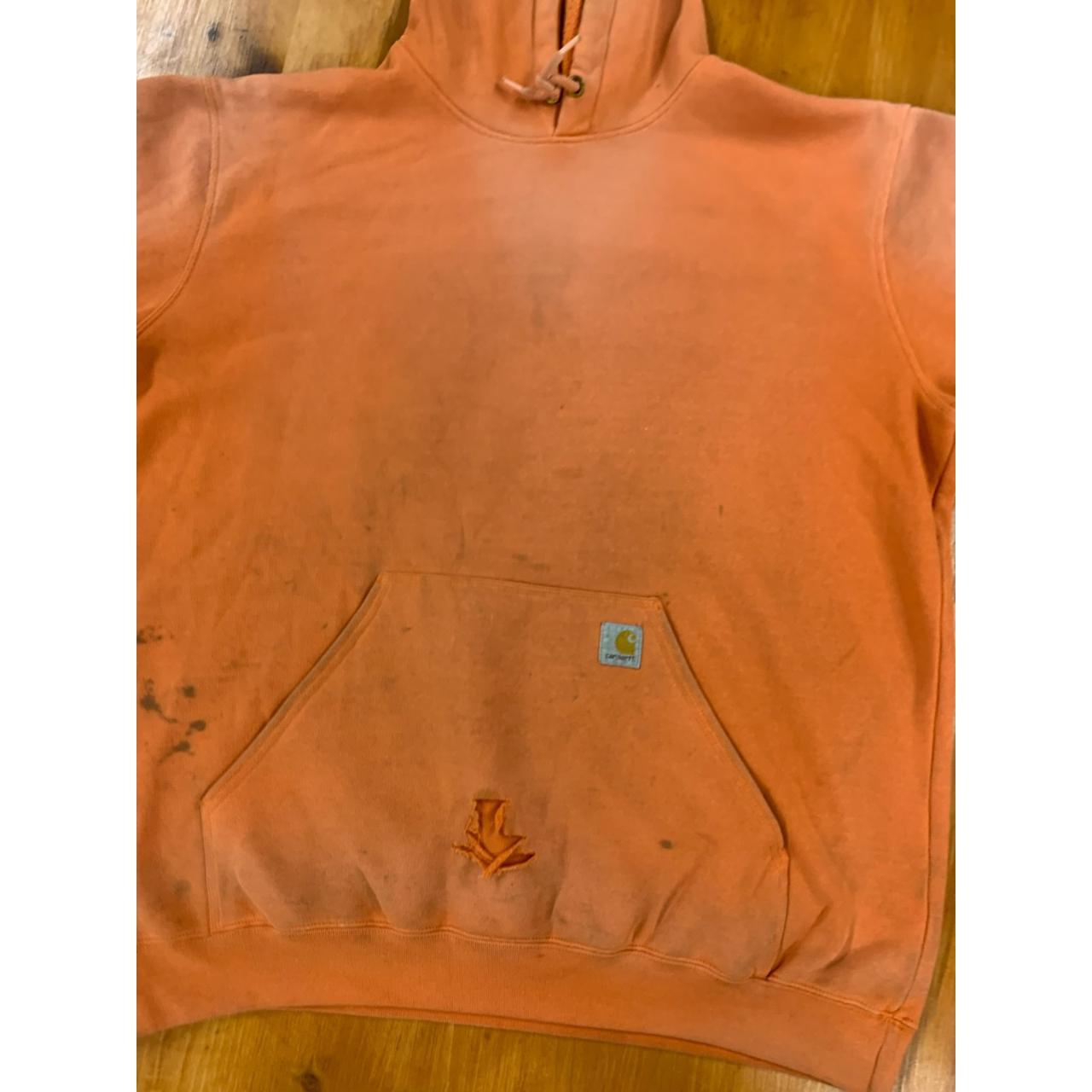 Carhartt Men's Orange Hoodie Depop