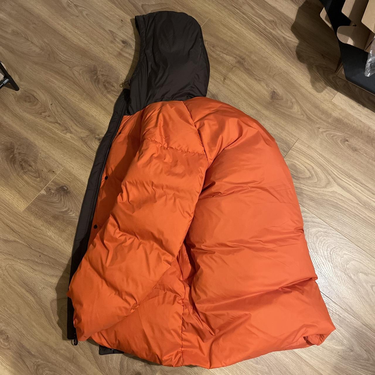 UNIQLO Women's Orange and Brown Jacket Depop