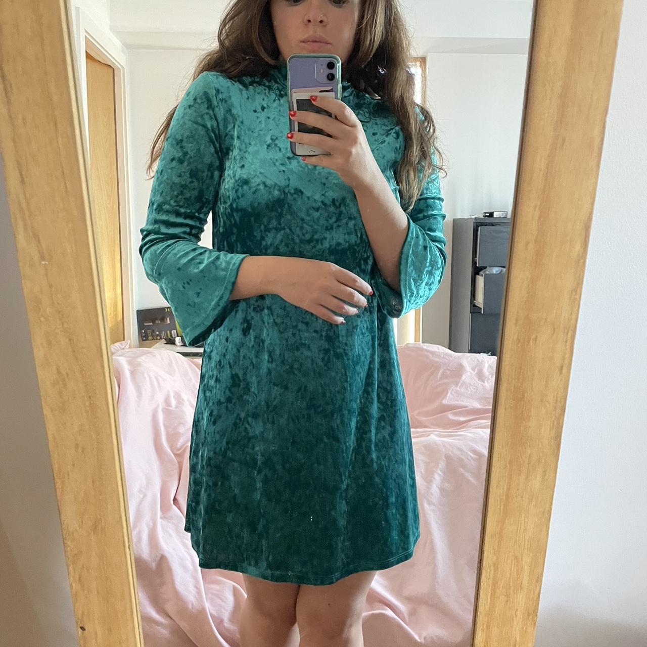 Monki green/turquoise velvet ✨, Size S