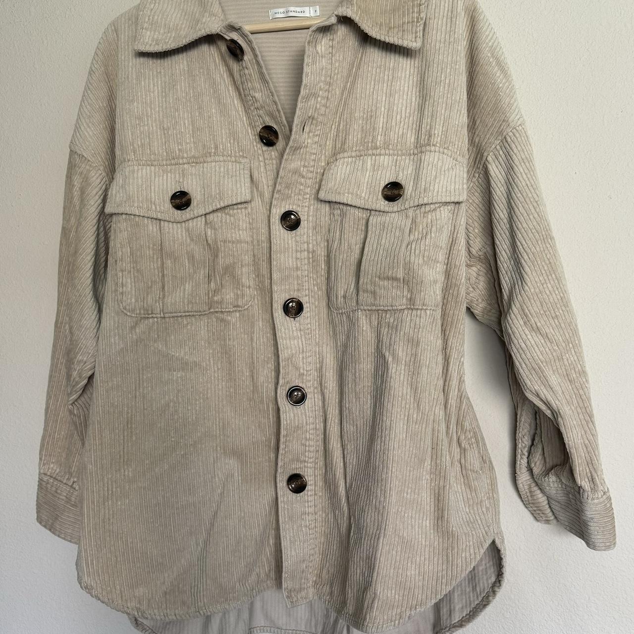 Japanese Brand Wego Beige Corduroy Shacket Depop