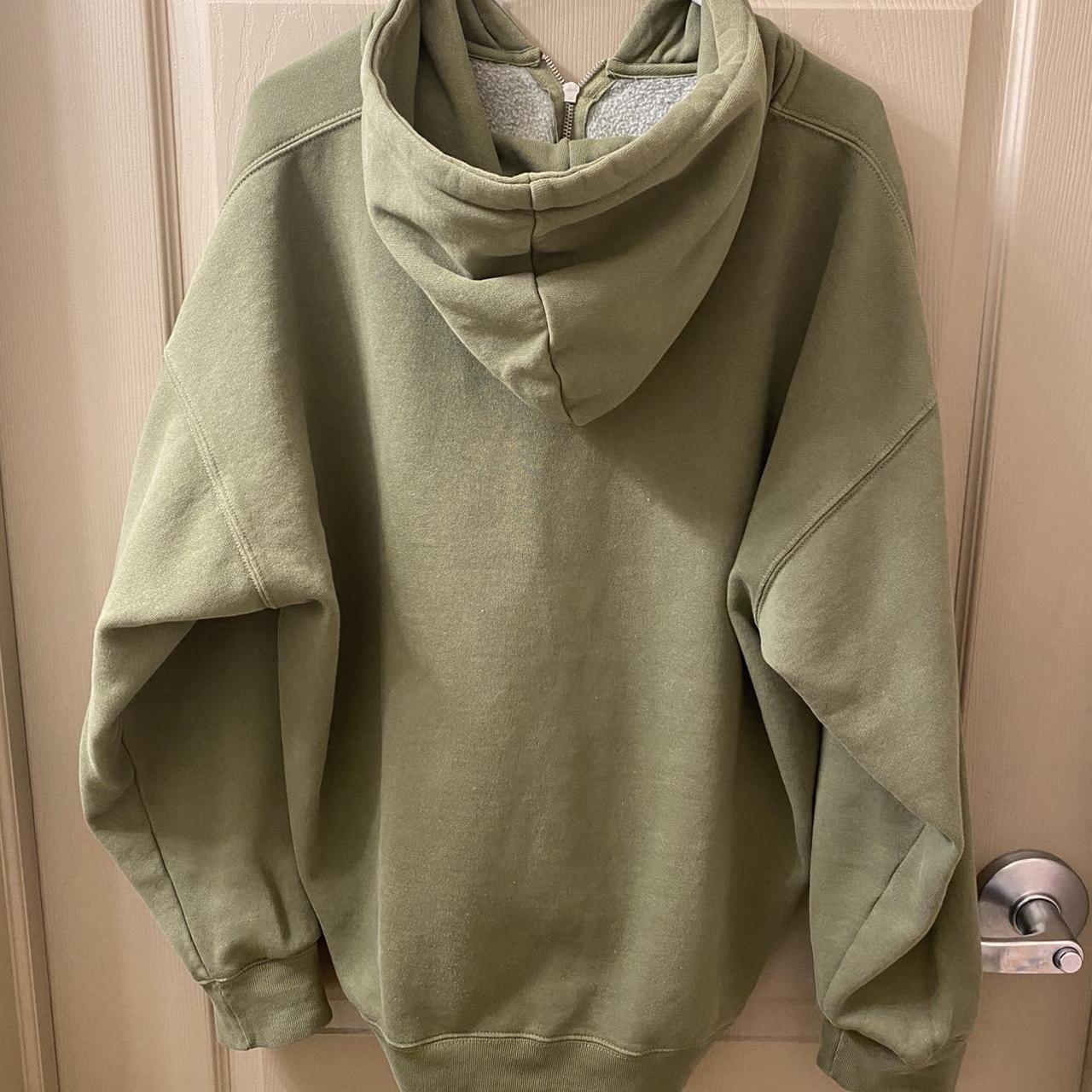 Brandy Melville Carla Hoodie in Green Oversized... Depop