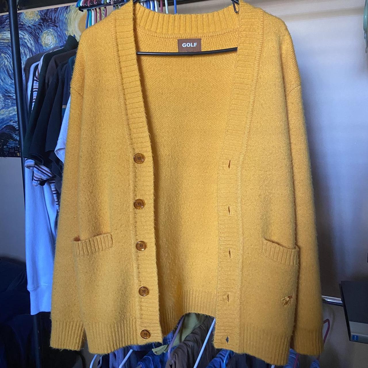 golf le fleur yellow bee cardigan , - size small, a...