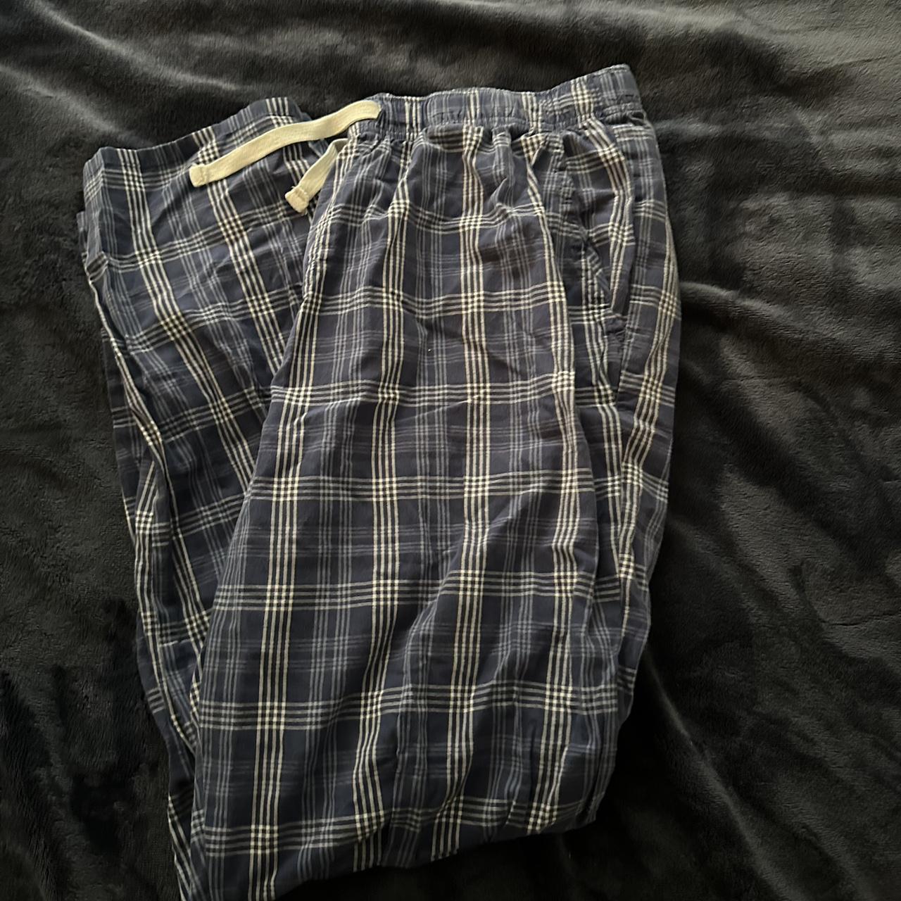 blue plaid pj pants Depop