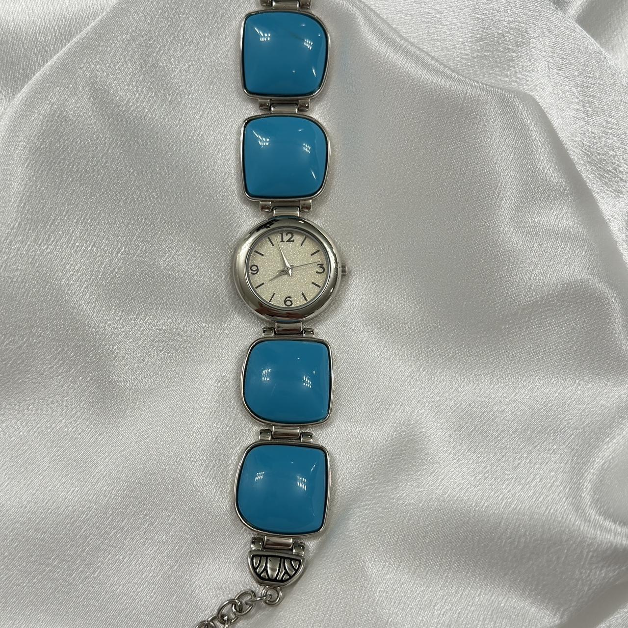 Silver turquoise hot sale watch band