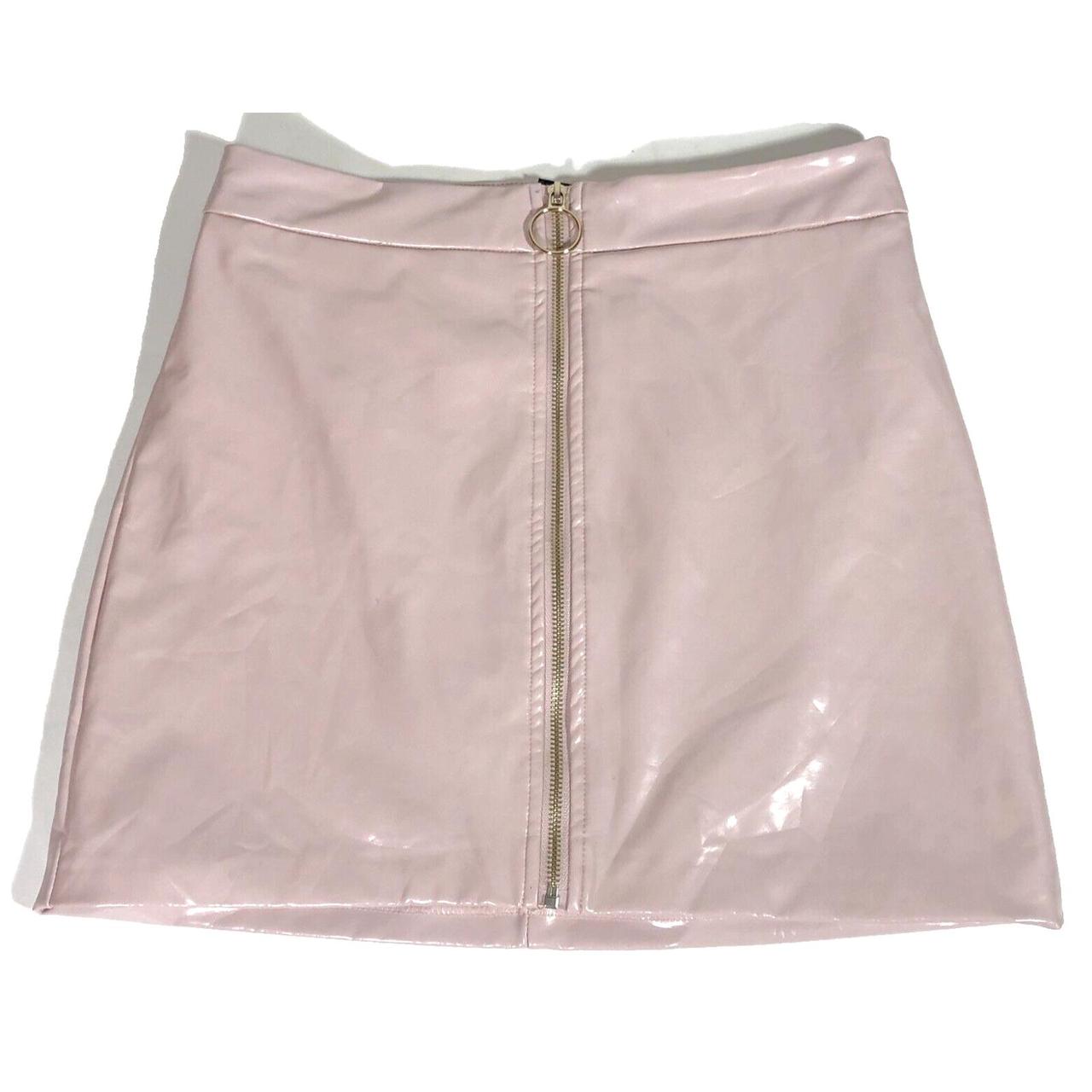 Leather pink skirt 2025 with zips forever 21