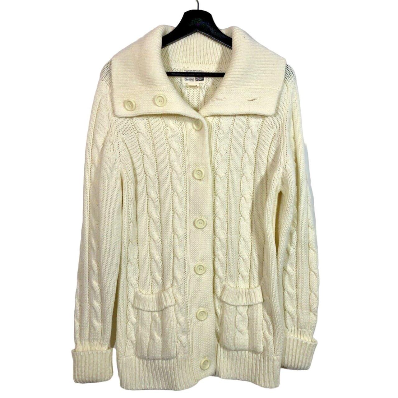 Vintage Sears Cardigan Sweater in Off White with Depop