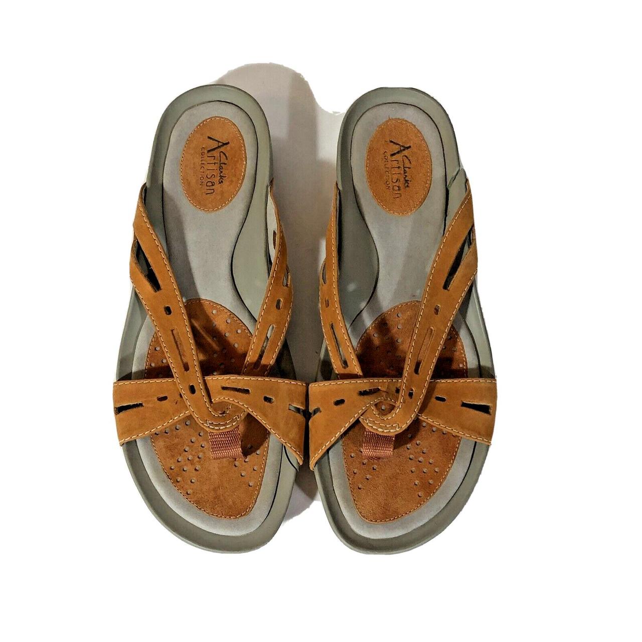Collection by Clarks Tan Leather Sandal Ultimate Comfort Women Size 7. -  beyond exchange