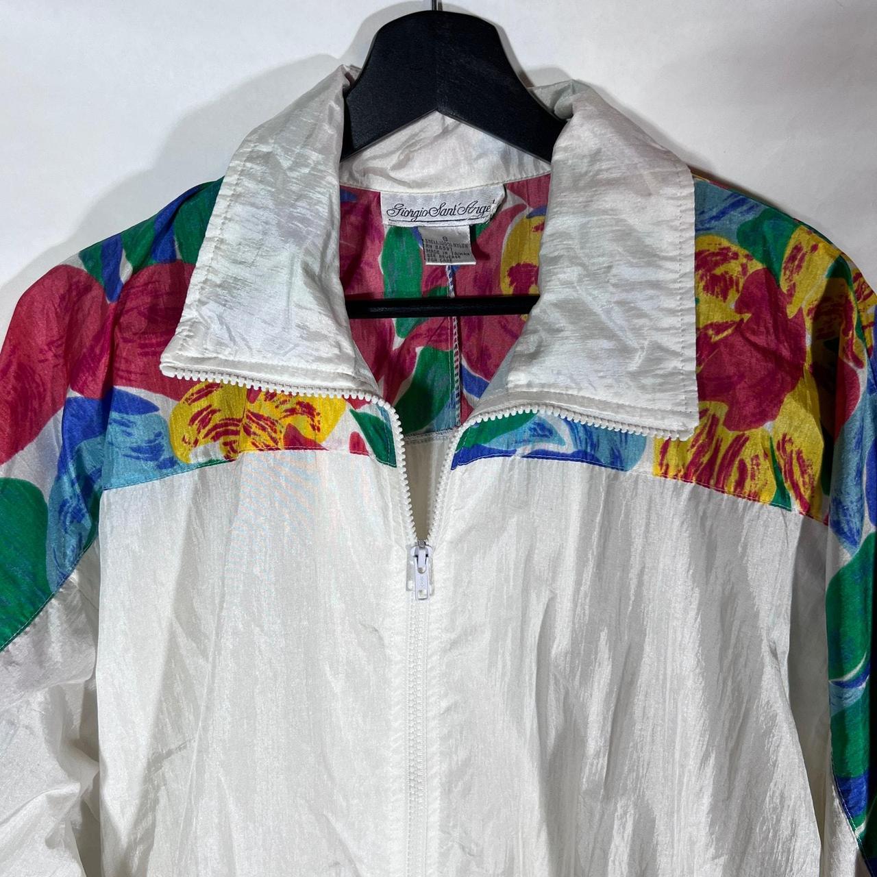 Vintage White and Bright store Track Jacket from Giorgio Saint Angelo, Nylon 1980s