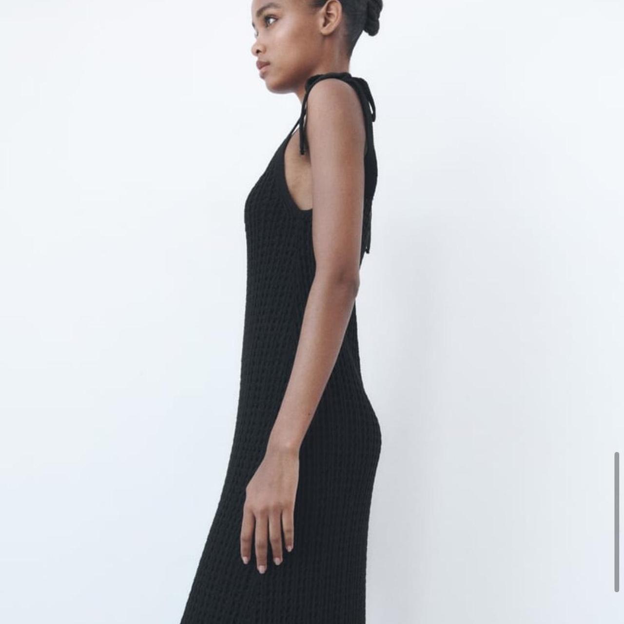 Zara black crochet dress Size large New never worn Depop