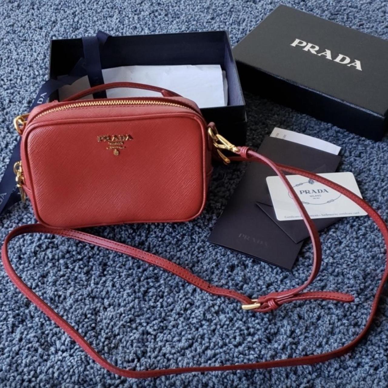 Prada camera bag red best sale