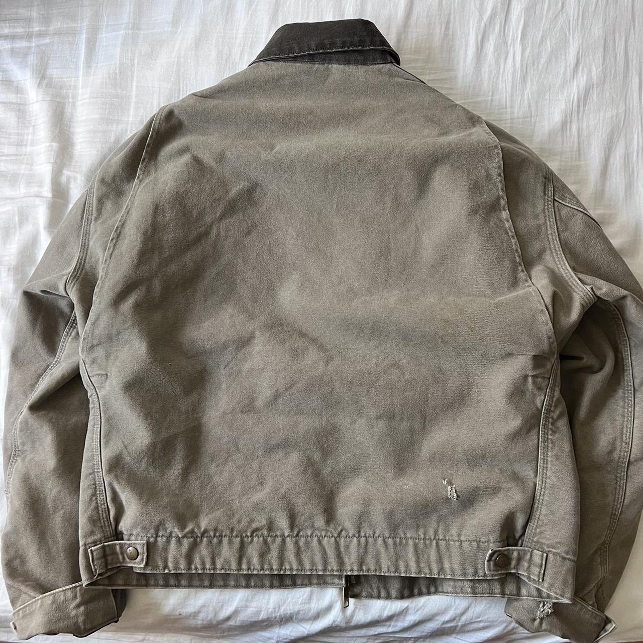 Vintage Carhartt J97 DES Detroit Jacket Grey XL In... - Depop