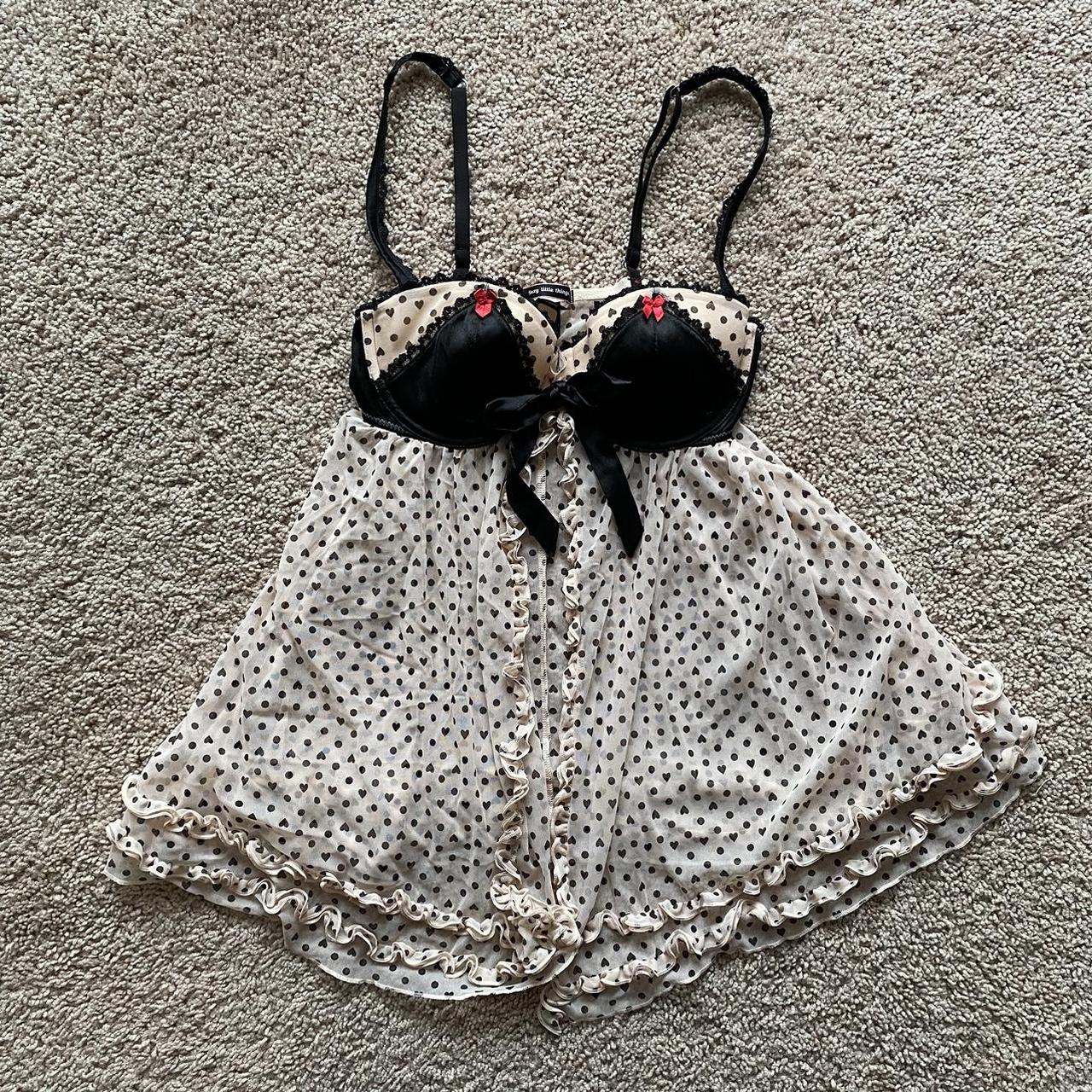 Victoria’s Secret Babydoll Slip, -Heart and polka dot