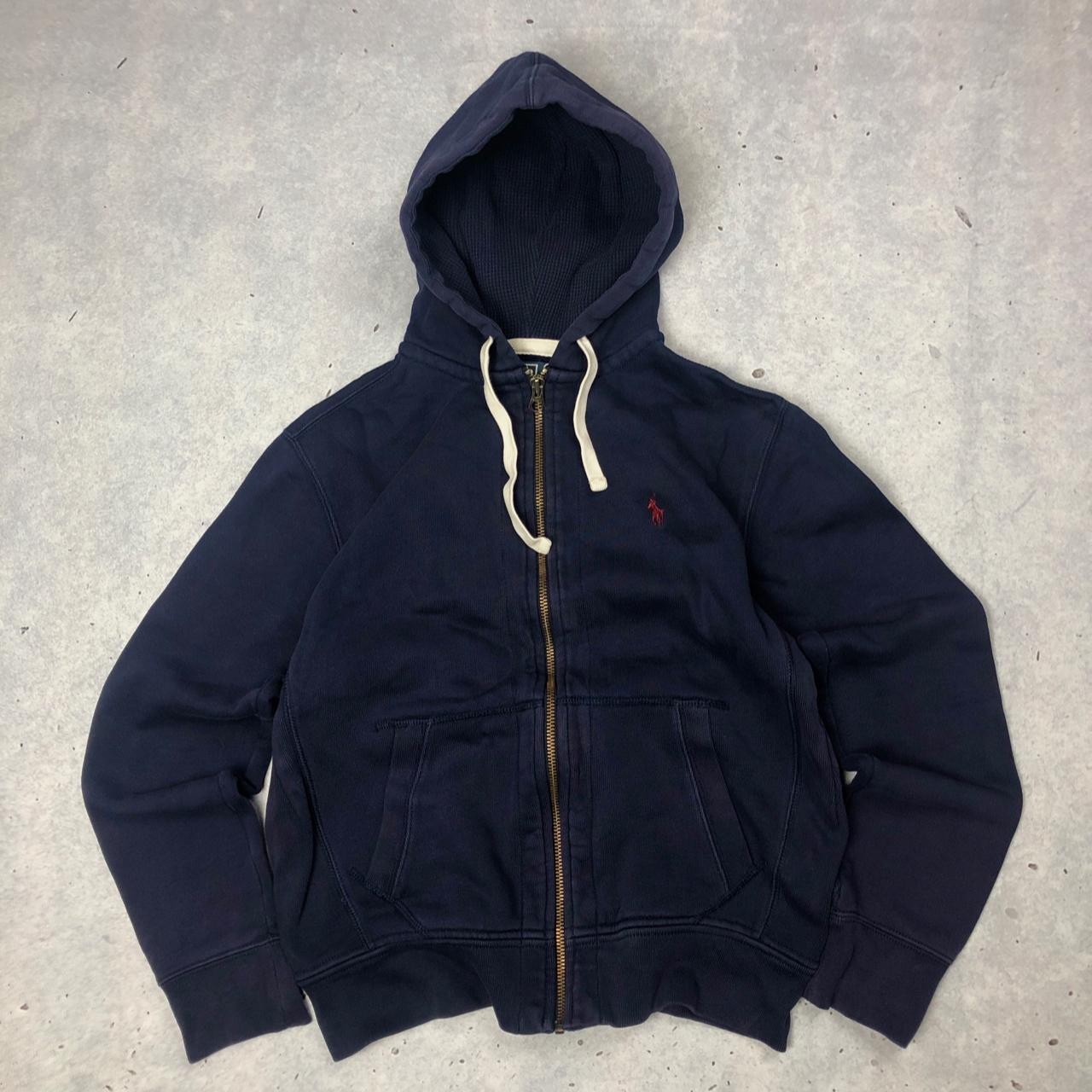 vintage polo ralph lauren oversized zip hoodie y2k... - Depop